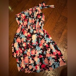 One Shoulder Floral Dress